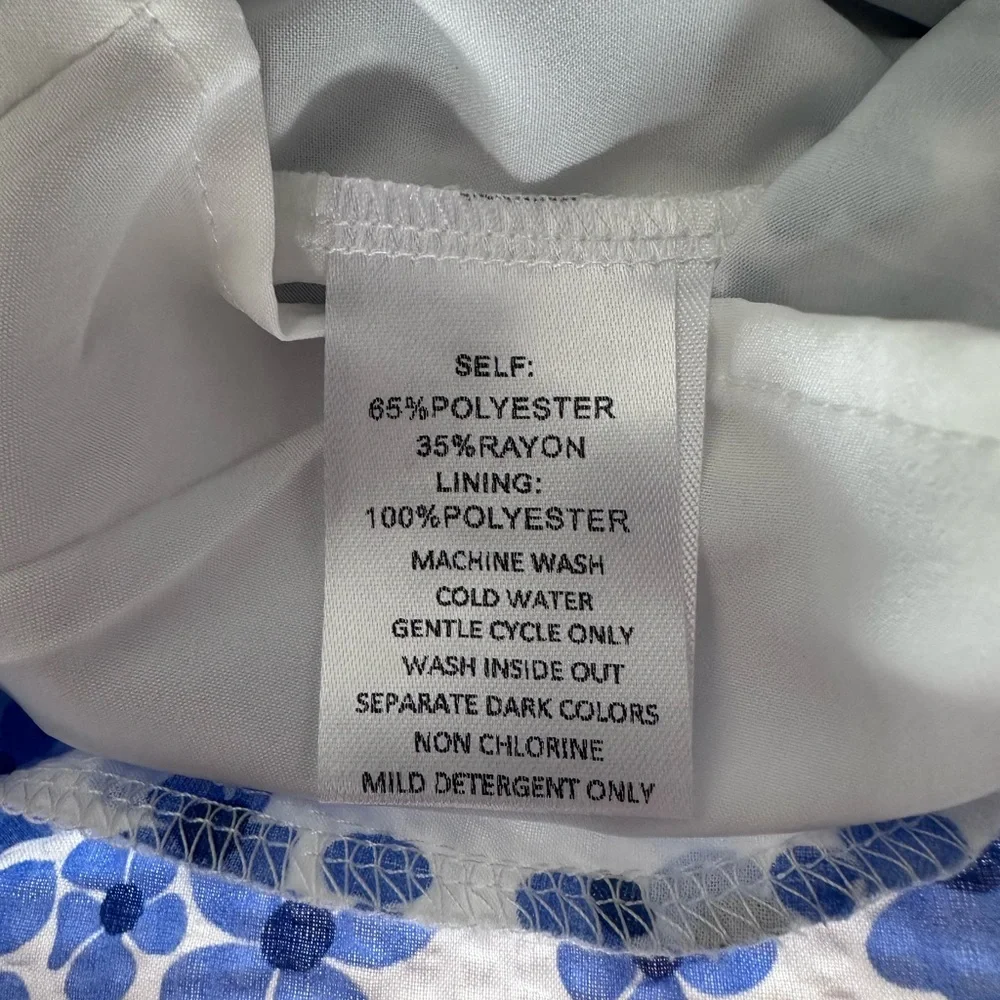 NEW Hannah banana Girls Ruched Floral Romper Blue White Size 10 Adjustable Strap - Picture 8 of 8